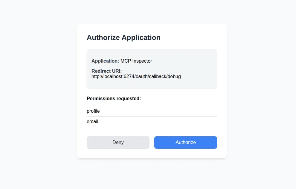 Authorization endpoint consent screen